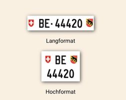 BE 44420 – Schweizer Autokennzeichen NEU